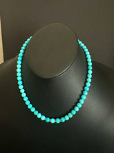 Load image into Gallery viewer, Sterling silver turquoise bead necklace 18 inch