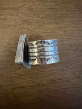 Load image into Gallery viewer, Navajo sterling silver  blk jack turquoise ring adjustable