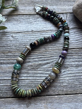 Load image into Gallery viewer, Tommy Rosita Singer T R Sterling Silver Green Turquoise Bead Necklace 20 Inch
