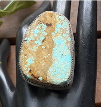 Load image into Gallery viewer, Navajo Native Sterling Silver Number 8 Turquoise Adjustable Ring Leslie Nez Gift
