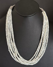 Load image into Gallery viewer, Sterling Silver Multi Strand Mother of Pearl Bead Necklace. 24 inch