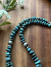 Load image into Gallery viewer, Sterling Silver Graduated Turquoise Nuggets Bead Necklace 18 inch Gift