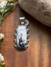 Load image into Gallery viewer, Navajo Native American Sterling Silver White Buffalo Turquoise Pendant D Benally
