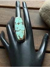 Load image into Gallery viewer, Navajo Native Sterling Silver Number 8 Turquoise Adjustable Ring Leslie Nez Gift