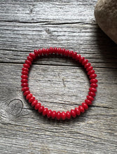 Load image into Gallery viewer, Red Coral 7 Inch Stretch Bead Bracelet Gift Southwestern