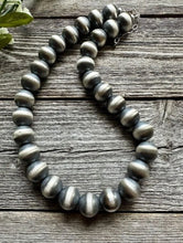Load image into Gallery viewer, 16mm 20 Inch 925 Sterling Silver Oxidized Pearls Bead Necklace Southwestern