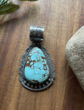 Load image into Gallery viewer, Navajo Sterling Silver Number 8 Turquoise Handmade Pendant Etta Enditto Gift