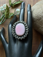 Load image into Gallery viewer, Navajo Handmade Sterling Silver Pink Conch Adjustable Ring Etta Enditto Gift