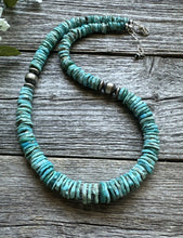 Load image into Gallery viewer, Southwestern Sterling Silver Blue Turquoise Bead Necklace. 18 inch