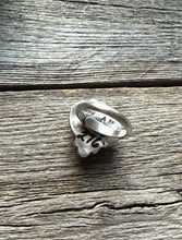 Load image into Gallery viewer, Native American Sterling Silver Blue Turquoise Adjustable Heart Ring. AM