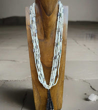 Load image into Gallery viewer, Native American Sterling Silver White Brown Heishi Shell Jackla Bead Necklace 32