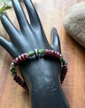 Load image into Gallery viewer, Purple Spiny Oyster Sonoran Gold Turquoise Sterling Silver Pearls Bead Bracelet