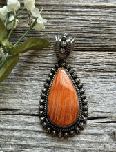 Load image into Gallery viewer, Native American Sterling Silver Orange Spiny Oyster Pendant H Happy Piasso
