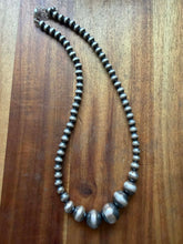 Load image into Gallery viewer, Sterling silver graduated 7 mm to 16 mm bead necklace