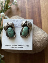 Load image into Gallery viewer, Native American Sterling Silver Turquoise Earrings Mary Ellen