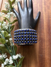 Load image into Gallery viewer, Native American Sterling Silver Lapis Cluster Cuff Bracelet H Happy Piasso
