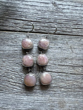 Load image into Gallery viewer, Navajo Pink Conch Sterling Silver Earrings 2.5 Inch. K Yazzie. Gift