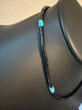 Load image into Gallery viewer, Men’s sterling silver black onyx turquoise necklace 18inch