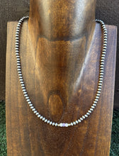 Load image into Gallery viewer, Sterling Silver 4mm Opal Gold Accents 16 Inch Bead Necklace Gift