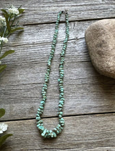 Load image into Gallery viewer, Sterling Silver Number 8 Turquoise Nuggets Bead Necklace Strand. 18 inch