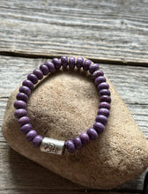 Load image into Gallery viewer, Kokopelli Purple 7 Inch Stretch Stretchy Elastic Bead Bracelet Gift