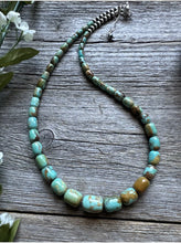 Load image into Gallery viewer, Sterling Silver Graduated Turquoise Bead Necklace. 16 inch