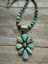 Load image into Gallery viewer, Navajo sterling silver number 8 turquoise  pendant necklace Ky