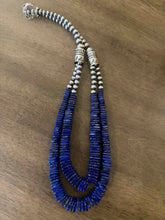 Load image into Gallery viewer, Sterling silver lapis multi strand necklace 24inch
