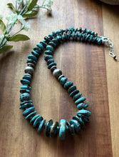 Load image into Gallery viewer, Sterling Silver Graduated Turquoise Nuggets Bead Necklace 18 inch Gift