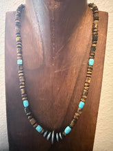 Load image into Gallery viewer, Sterling silver Tiger eye bead necklace 18 inch
