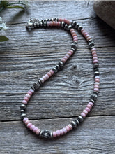 Load image into Gallery viewer, Southwestern Sterling Silver Pink Conch W Pearls Bead Necklace 18 inch Gift