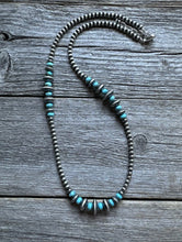 Load image into Gallery viewer, Lot of 5 Sterling Silver Turquoise Pearls Bead Necklaces Set. 16 - 24 inch. Gift