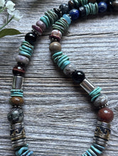 Load image into Gallery viewer, Tommy Rosita Singer T R Sterling Silver Blue Turquoise Bead Necklace 20 Inch