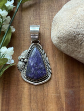 Load image into Gallery viewer, Native American Sterling Silver Purple Charoite Pendant. LC