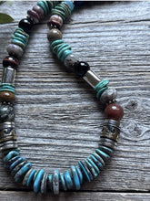 Load image into Gallery viewer, Tommy Rosita Singer T R Sterling Silver Blue Turquoise Bead Necklace 20 Inch