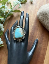 Load image into Gallery viewer, Navajo Sterling Silver Royston Turquoise Adjustable Ring Etta Enditto Gift
