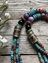 Load image into Gallery viewer, Tommy Rosita Singer T R Sterling Silver Multi Strand Turquoise Bead Necklace 30”