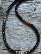 Load image into Gallery viewer, Southwestern 925 Sterling Silver Black Onyx Multi Stone Bead Necklace 18 Inch