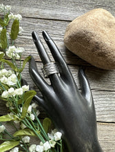 Load image into Gallery viewer, Sunshine Reeves 925 Sterling Silver Stamped Band Ring. Navajo Size 7.5 Handmade