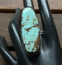 Load image into Gallery viewer, Navajo Native Sterling Silver Number 8 Turquoise Adjustable Ring Leslie Nez Gift