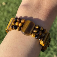 Load image into Gallery viewer, Tigers Eye 7 Inch Stretch Elastic Stretchy Bead Bracelet Gift