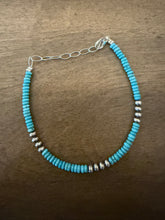Load image into Gallery viewer, Sterling silver turquoise anklet 9 to 11 inches
