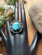 Load image into Gallery viewer, Native American 925 Sterling Silver Turquoise Ring. Size 8. Mary Ellen Gift