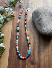 Load image into Gallery viewer, Sterling Silver Multi Stone Color Candy Bead Necklace. 16 inch