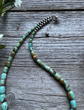 Load image into Gallery viewer, Sterling Silver Graduated Turquoise Bead Necklace. 16 inch