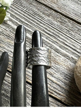 Load image into Gallery viewer, Sunshine Reeves 925 Sterling Silver Stamped Ring. Navajo Size 11 Handmade