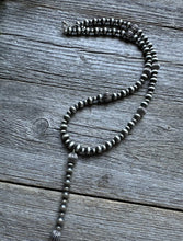 Load image into Gallery viewer, Southwestern Sterling Silver Lariat Y Pearls Bead Necklace 18 Inch