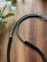 Load image into Gallery viewer, Sterling Silver Black Onyx W Multi Bead Pearls Necklace. 18 Inch. Gift