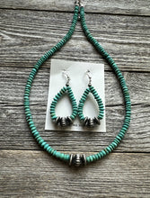 Load image into Gallery viewer, Sterling Silver Blue Turquoise Bead Necklace W Earrings Set. Gift 18 Inch