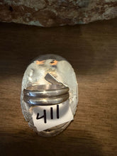 Load image into Gallery viewer, Navajo sterling silver sonoran turquoise ring adjustable